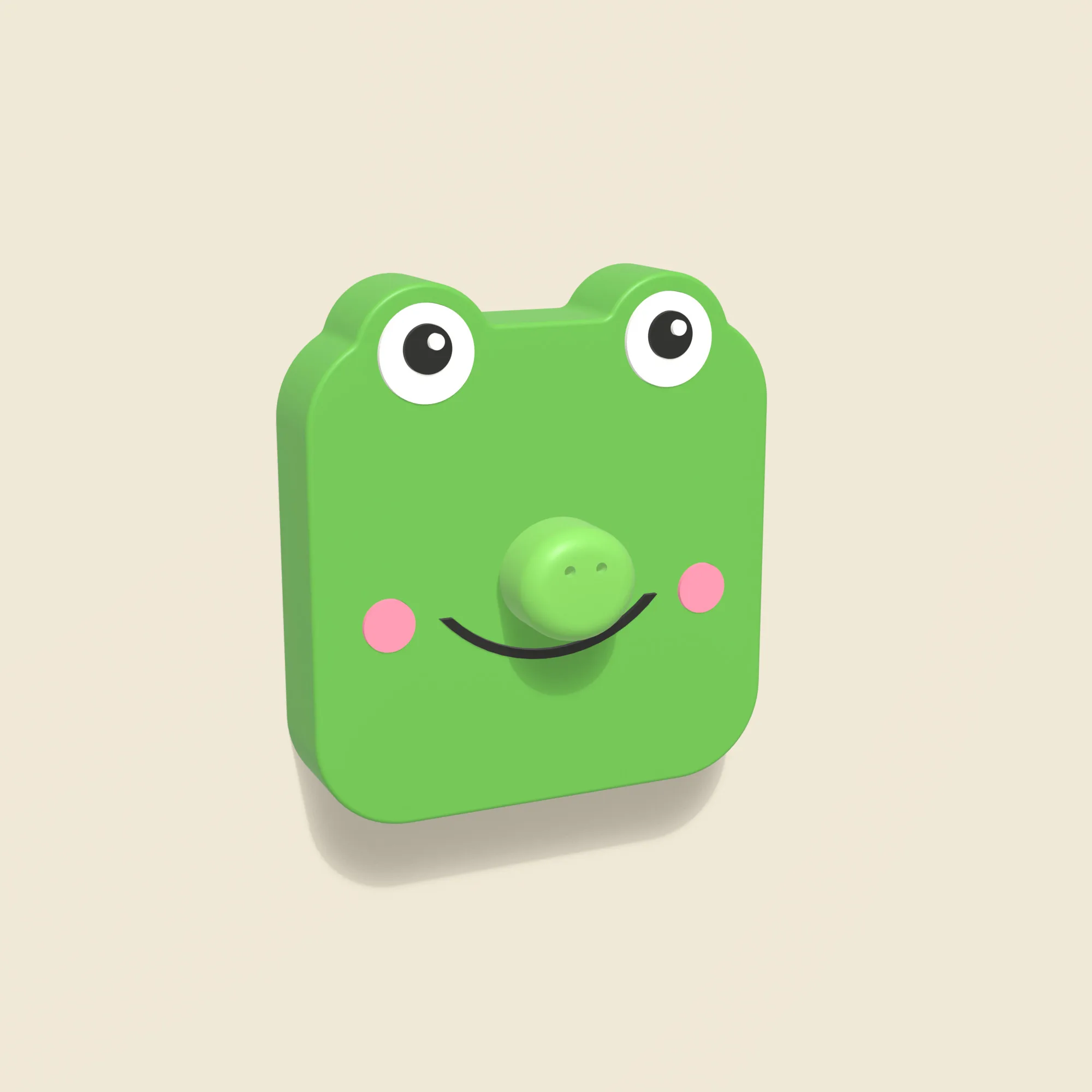 Cache interrupteur grenouille posé au mur sur un interrupteur Odace