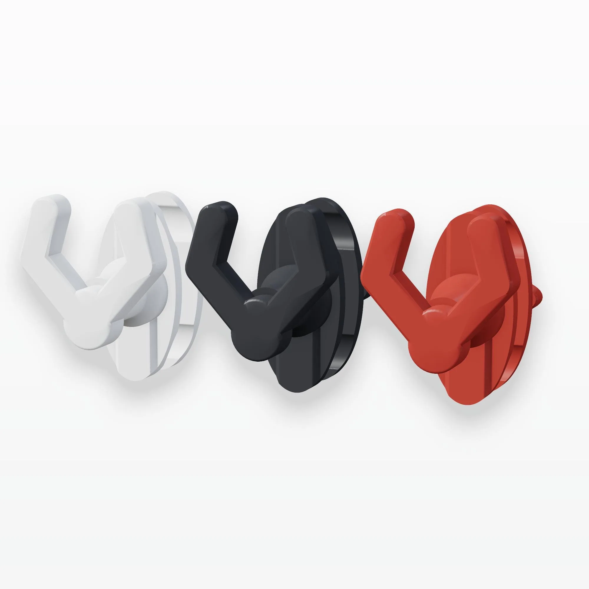 Les trois teintes côte à côte : blanc, noir et rouge